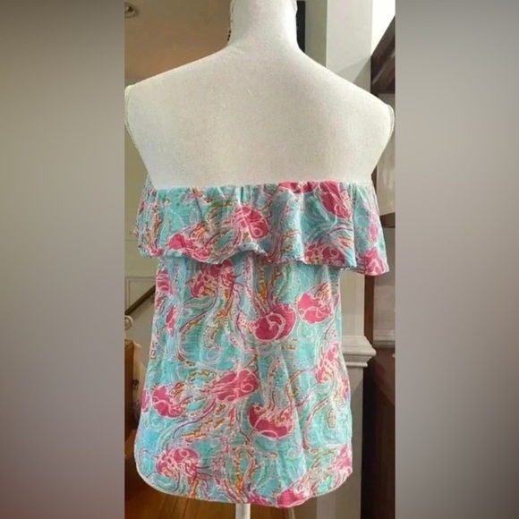 Lily Pulitzer Off the shoulder top Sz Lg - Picture 5 of 6